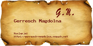 Gerresch Magdolna névjegykártya